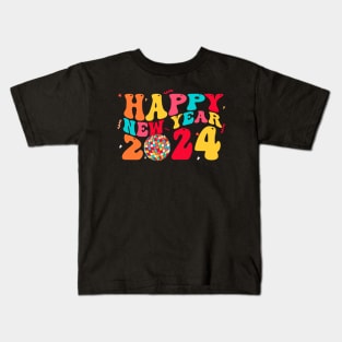 Colourful Happy New Year 2024 Kids T-Shirt
